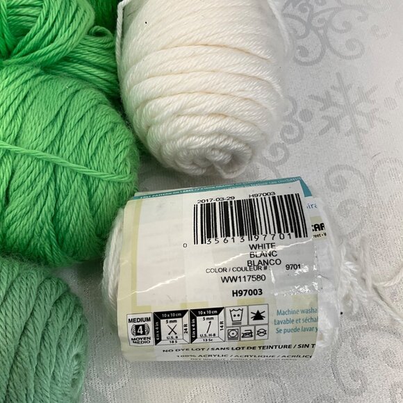 Caron Simply Soft Yarn Bundle In Green & White - Picture 2 of 7